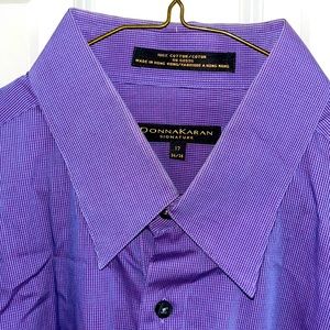 Men’s Donna Karan Dress Shirt. 17-34/35. Purple striped